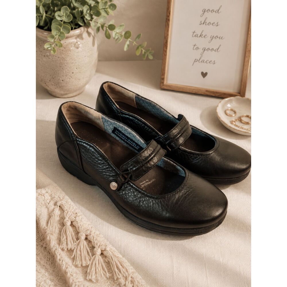 Rockport Hydro-Shield Mary Jane Shoes Waterproof Black Leather Women’s Sz 7 6.5